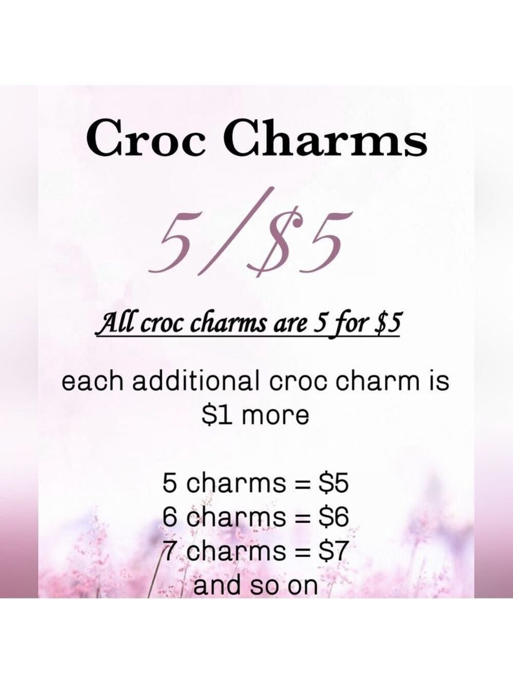5/$5 Croc Charms